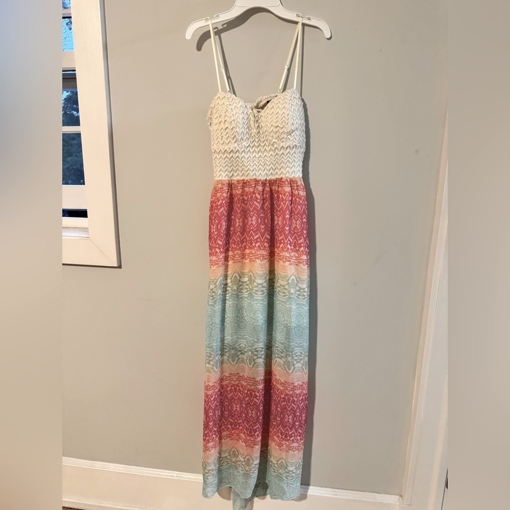 Trixxi Multicolor Maxi Dress with Spaghetti Straps, size small